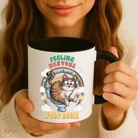 Feeling Nervous Might Have To Po Op Soon Meme Cat Saying Coffee Mug thumb 3