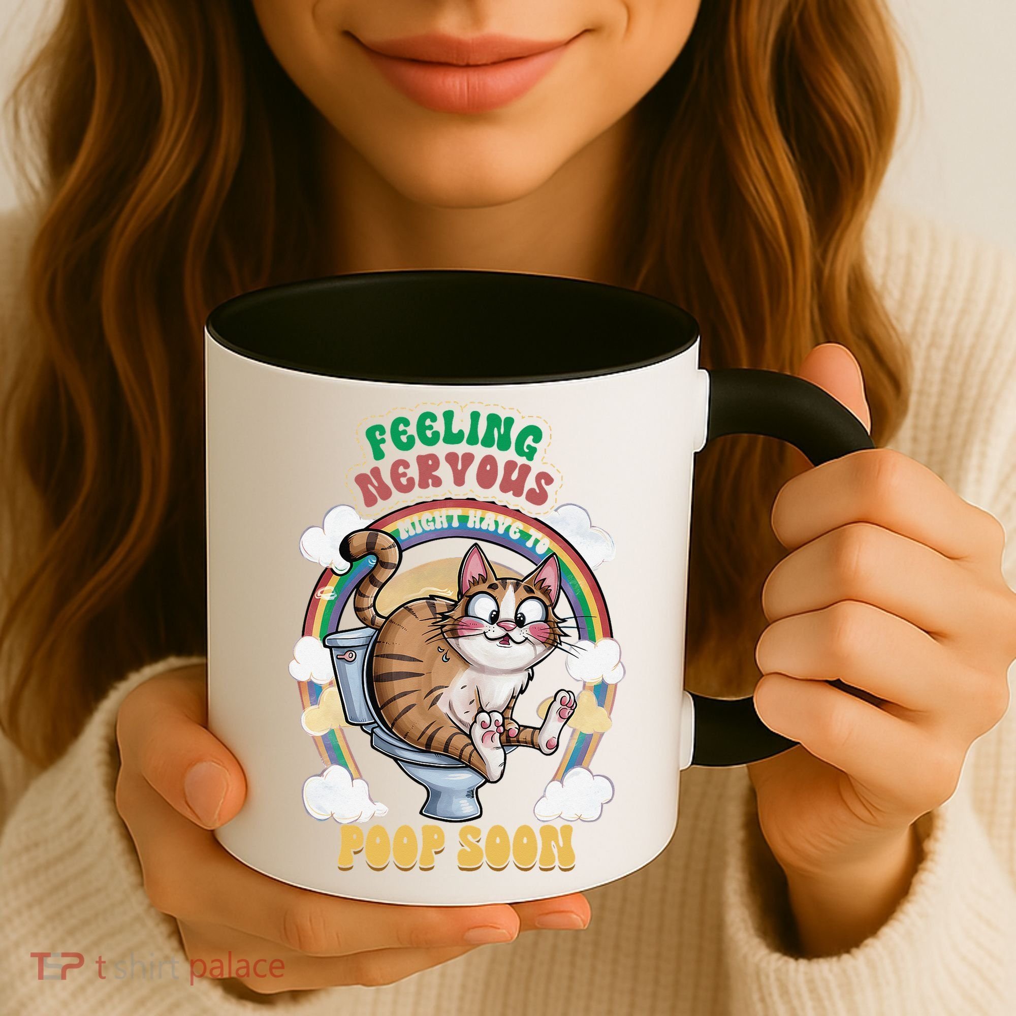 Feeling Nervous Might Have To Po Op Soon Meme Cat Saying Coffee Mug
