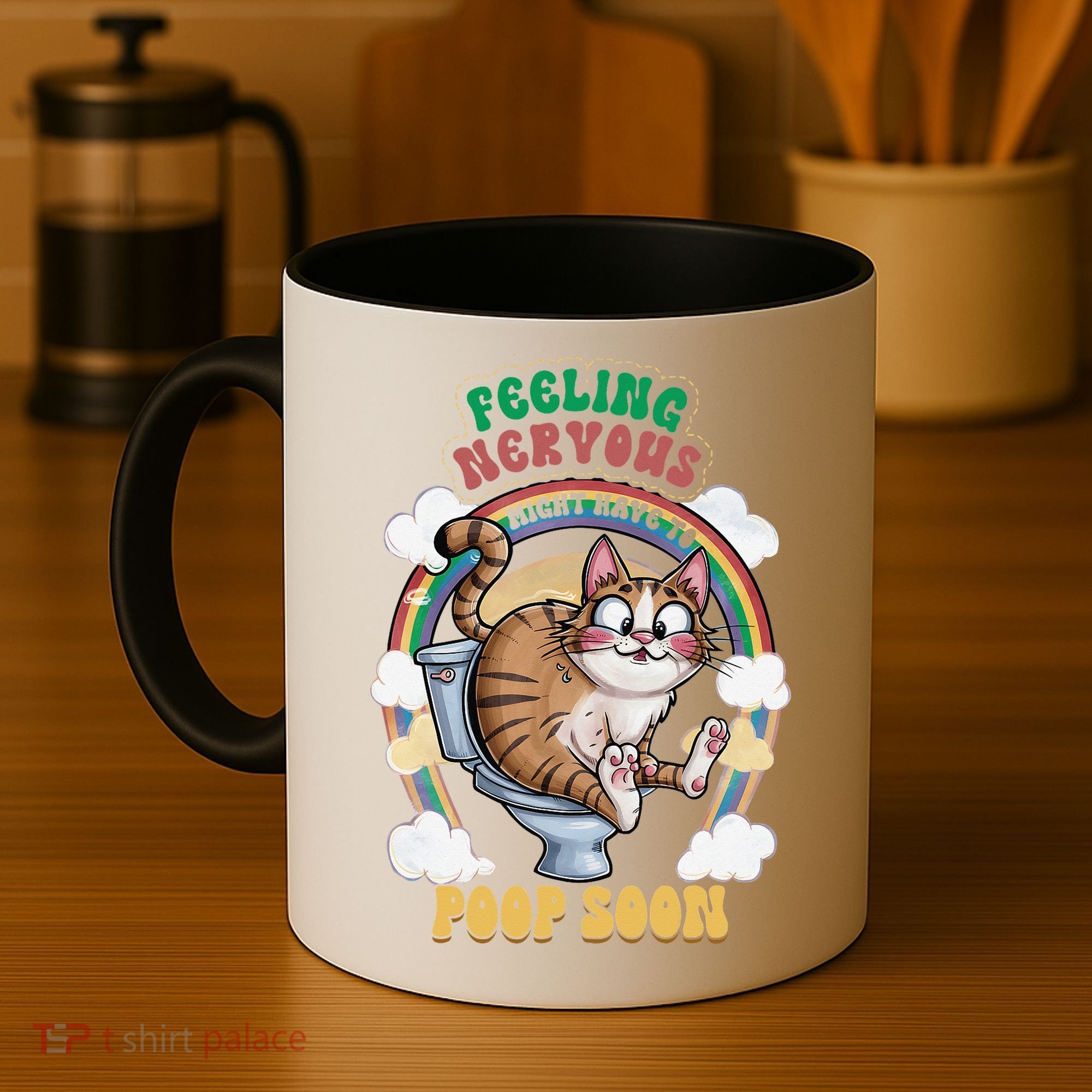 Feeling Nervous Might Have To Po Op Soon Meme Cat Saying Coffee Mug