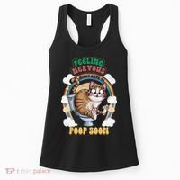Feeling Nervous Might Have To Po Op Soon Meme Cat Saying Women's Tank Top thumb 0