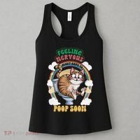 Feeling Nervous Might Have To Po Op Soon Meme Cat Saying Women's Tank Top thumb 3