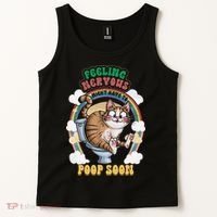 Feeling Nervous Might Have To Po Op Soon Meme Cat Saying Tank Top thumb 2