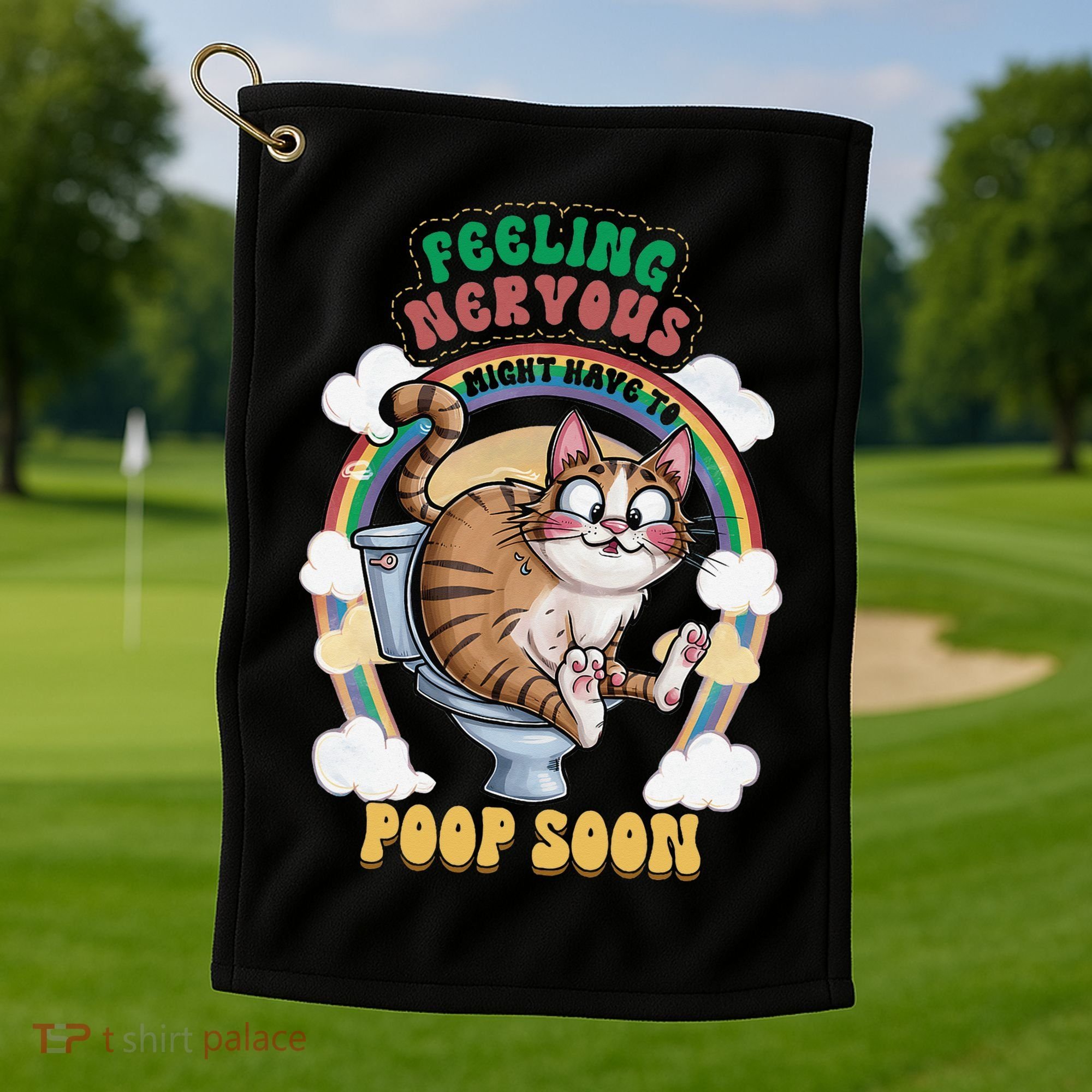 Feeling Nervous Might Have To Po Op Soon Meme Cat Saying Golf Towel