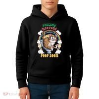 Feeling Nervous Might Have To Po Op Soon Meme Cat Saying Kids Hoodie thumb 4