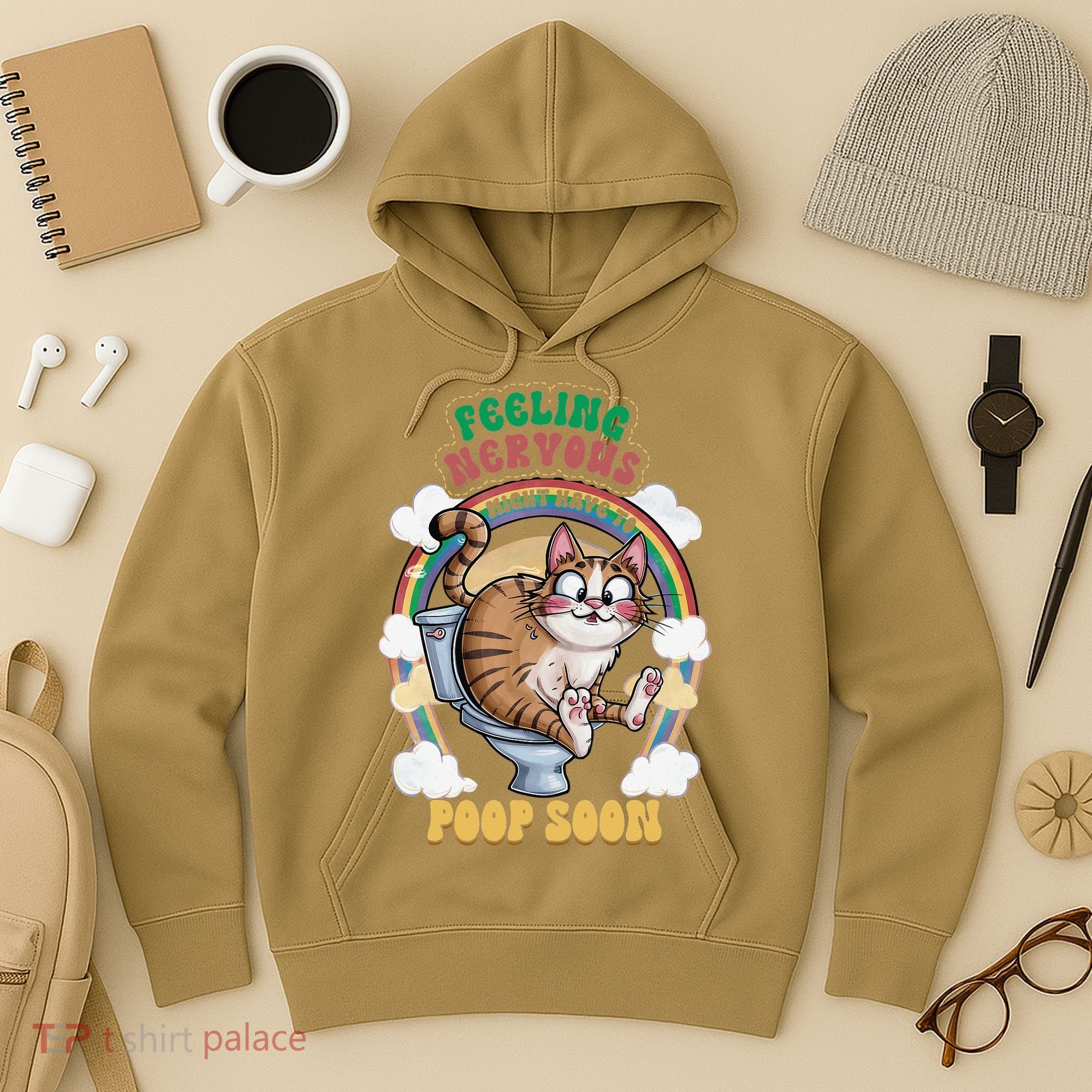 Feeling Nervous Might Have To Po Op Soon Meme Cat Saying Hoodie