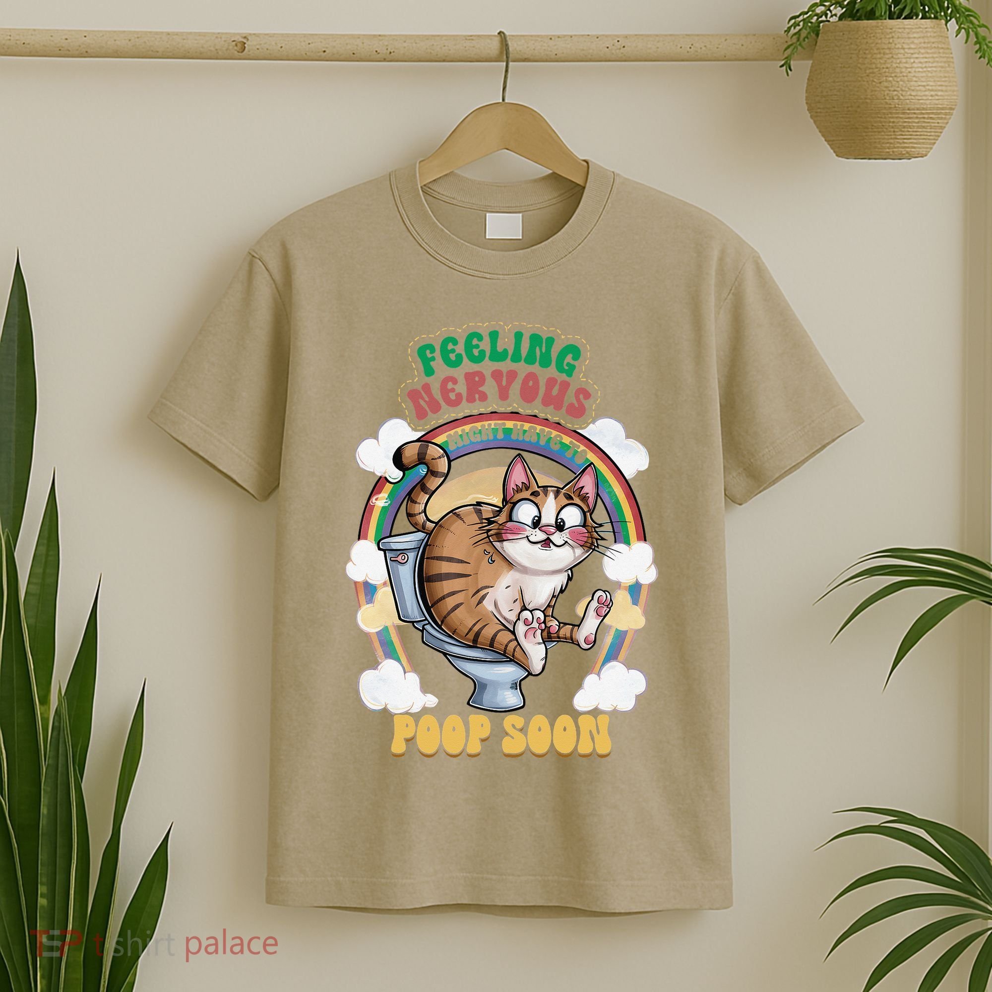 Feeling Nervous Might Have To Po Op Soon Meme Cat Saying T-Shirt