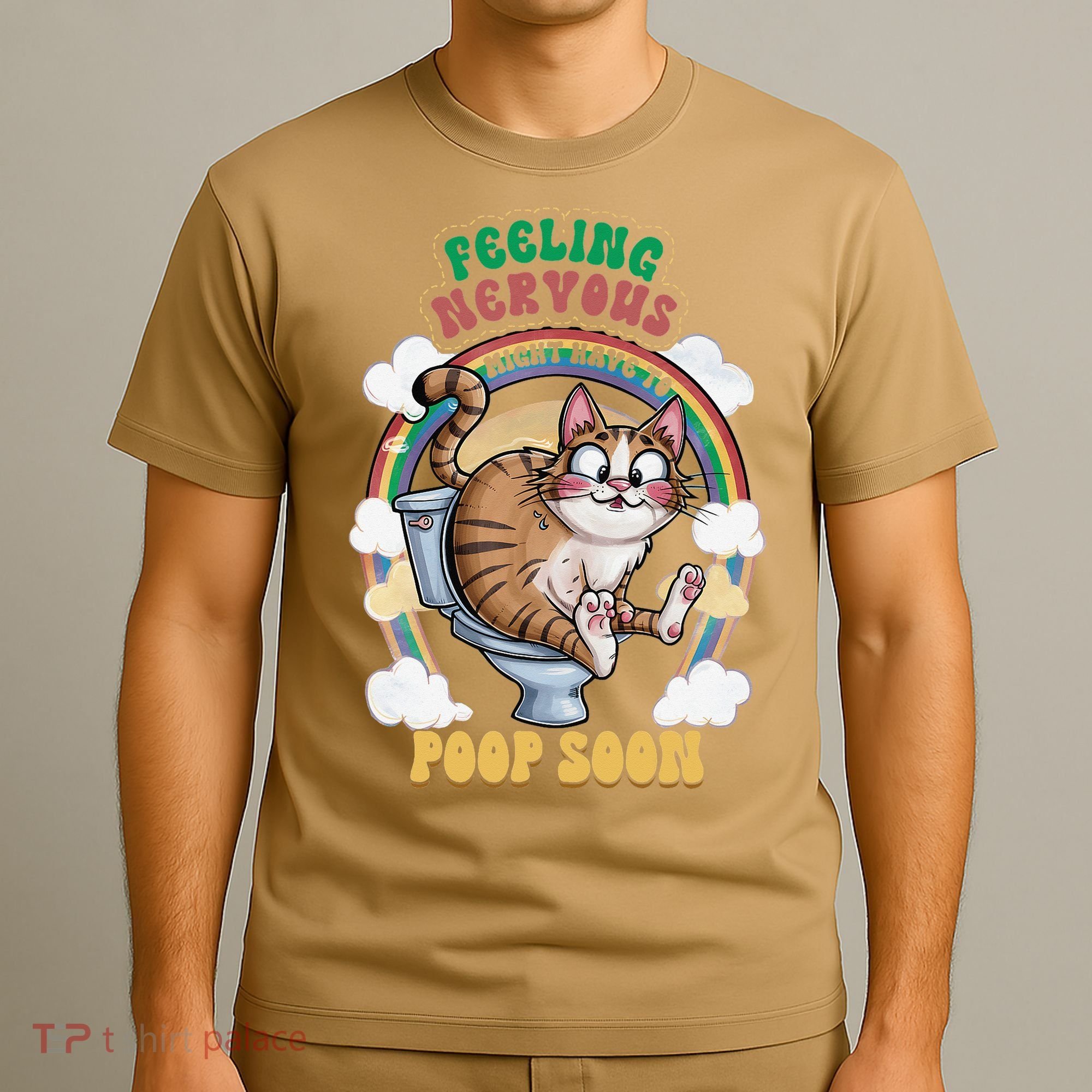 Feeling Nervous Might Have To Po Op Soon Meme Cat Saying T-Shirt