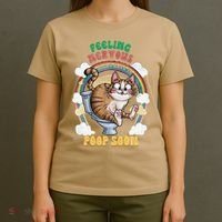 Feeling Nervous Might Have To Po Op Soon Meme Cat Saying T-Shirt thumb 4