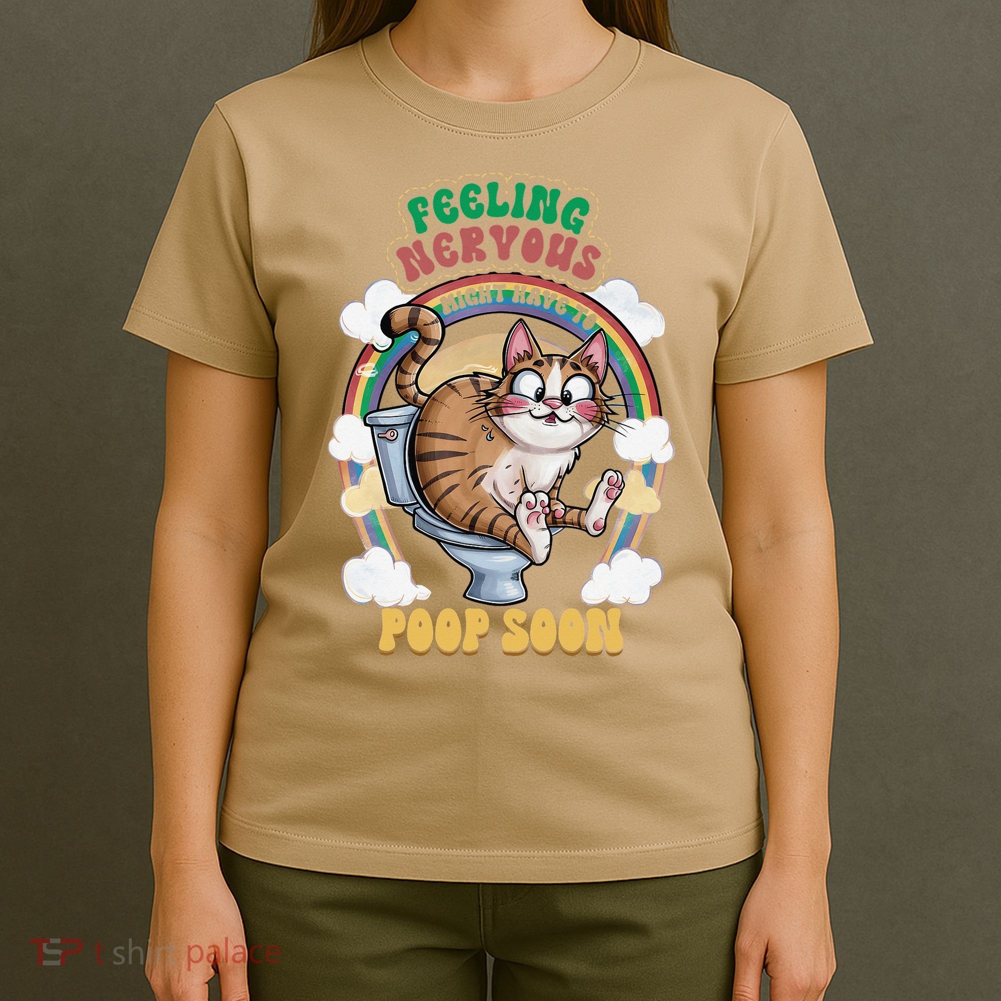 Feeling Nervous Might Have To Po Op Soon Meme Cat Saying T-Shirt
