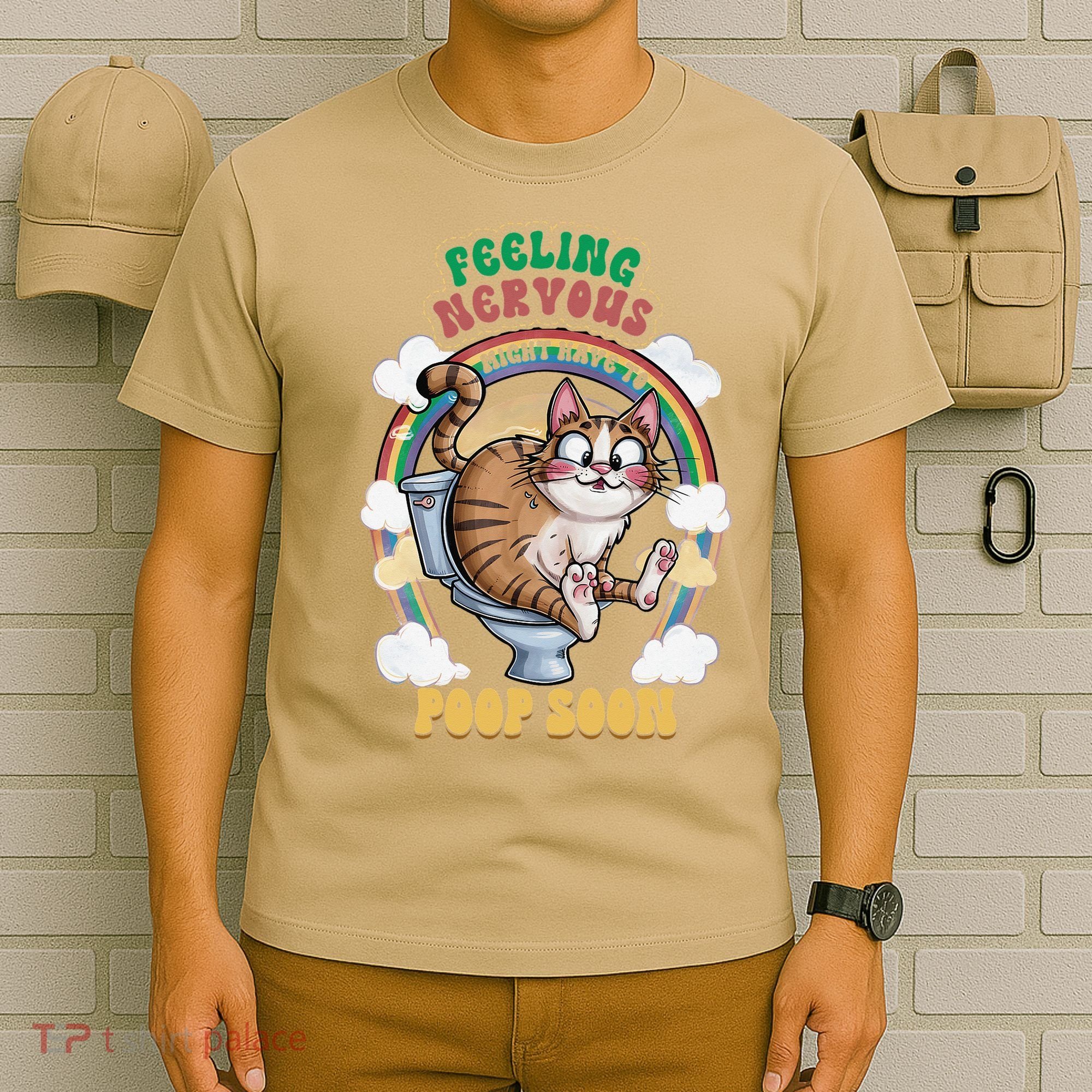 Feeling Nervous Might Have To Po Op Soon Meme Cat Saying T-Shirt