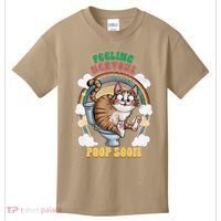 Feeling Nervous Might Have To Po Op Soon Meme Cat Saying Kids T-Shirt thumb 0