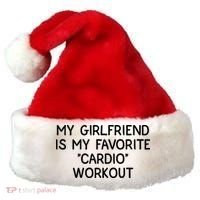 Funny Naughty Men Him My Girlfriend Is My Cardio Workout Santa Hat thumb 0