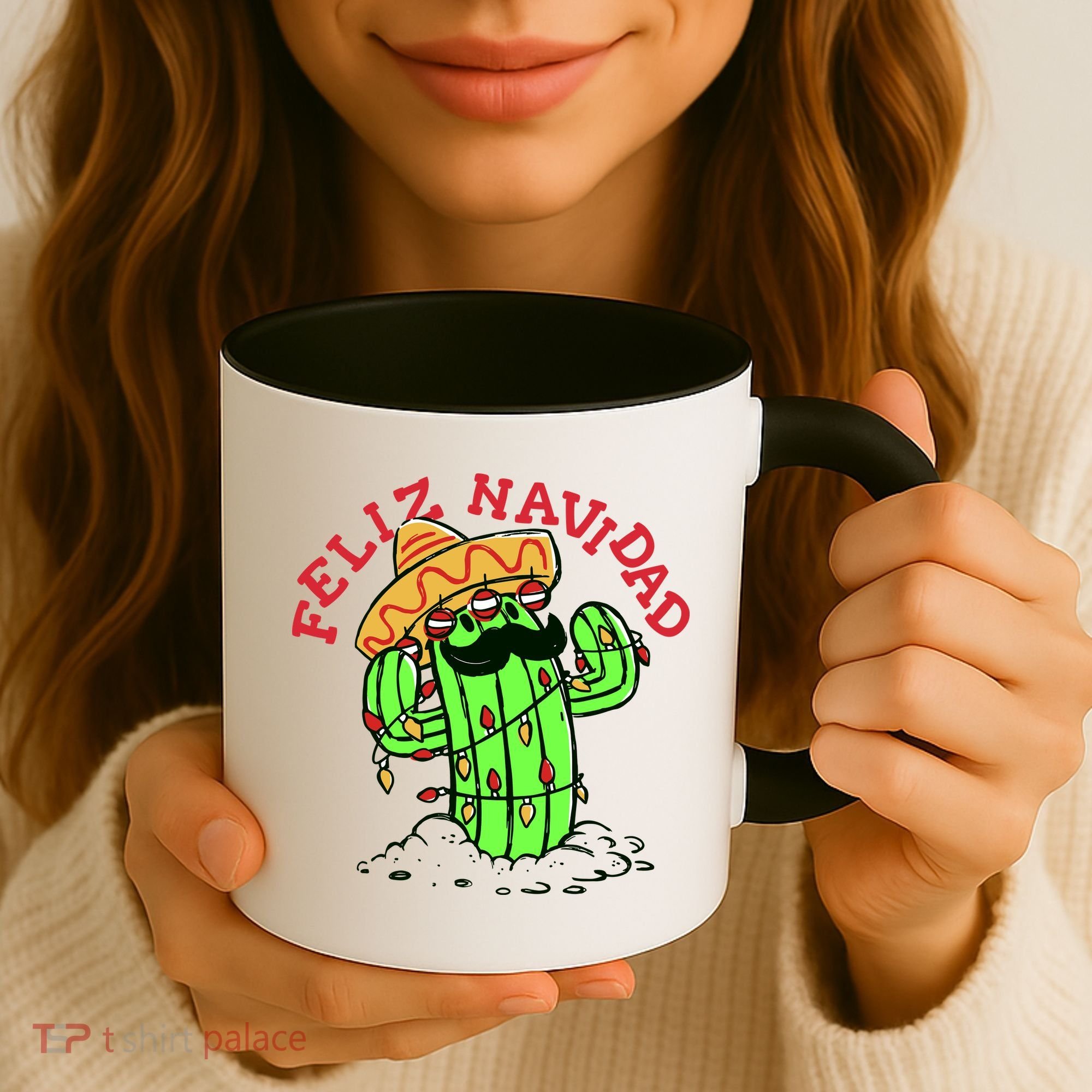 Feliz Navidad Merry Christmas Cactus Funny Humor Spanish Coffee Mug