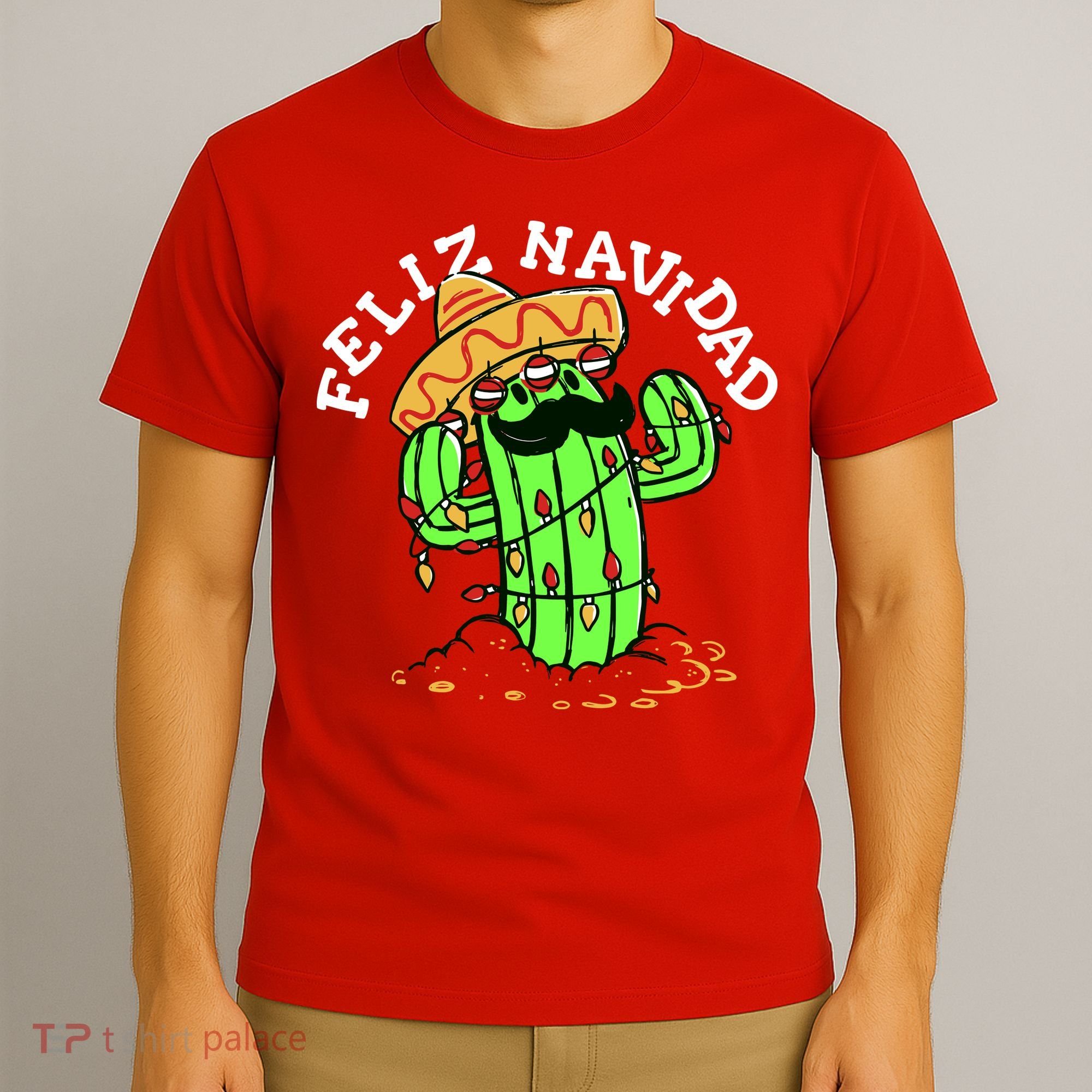 Feliz Navidad Merry Christmas Cactus Funny Humor Spanish T-Shirt