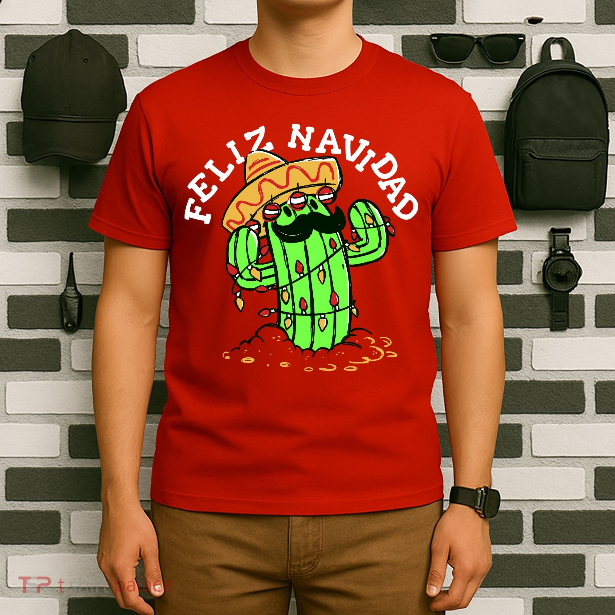 Feliz Navidad Merry Christmas Cactus Funny Humor Spanish T-Shirt