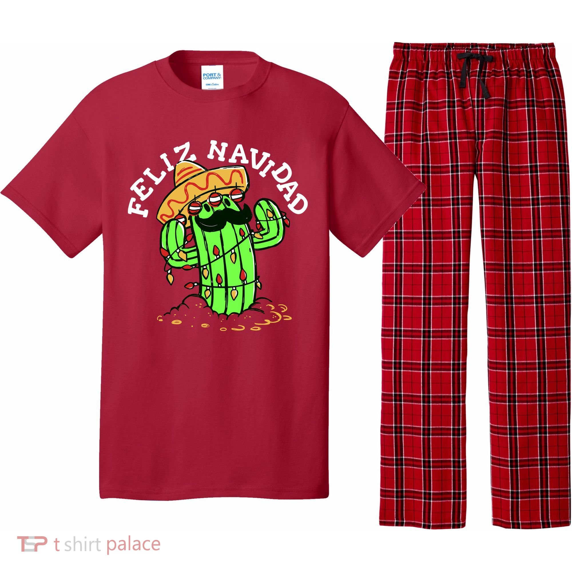 Feliz Navidad Merry Christmas Cactus Funny Humor Spanish Pajama Set