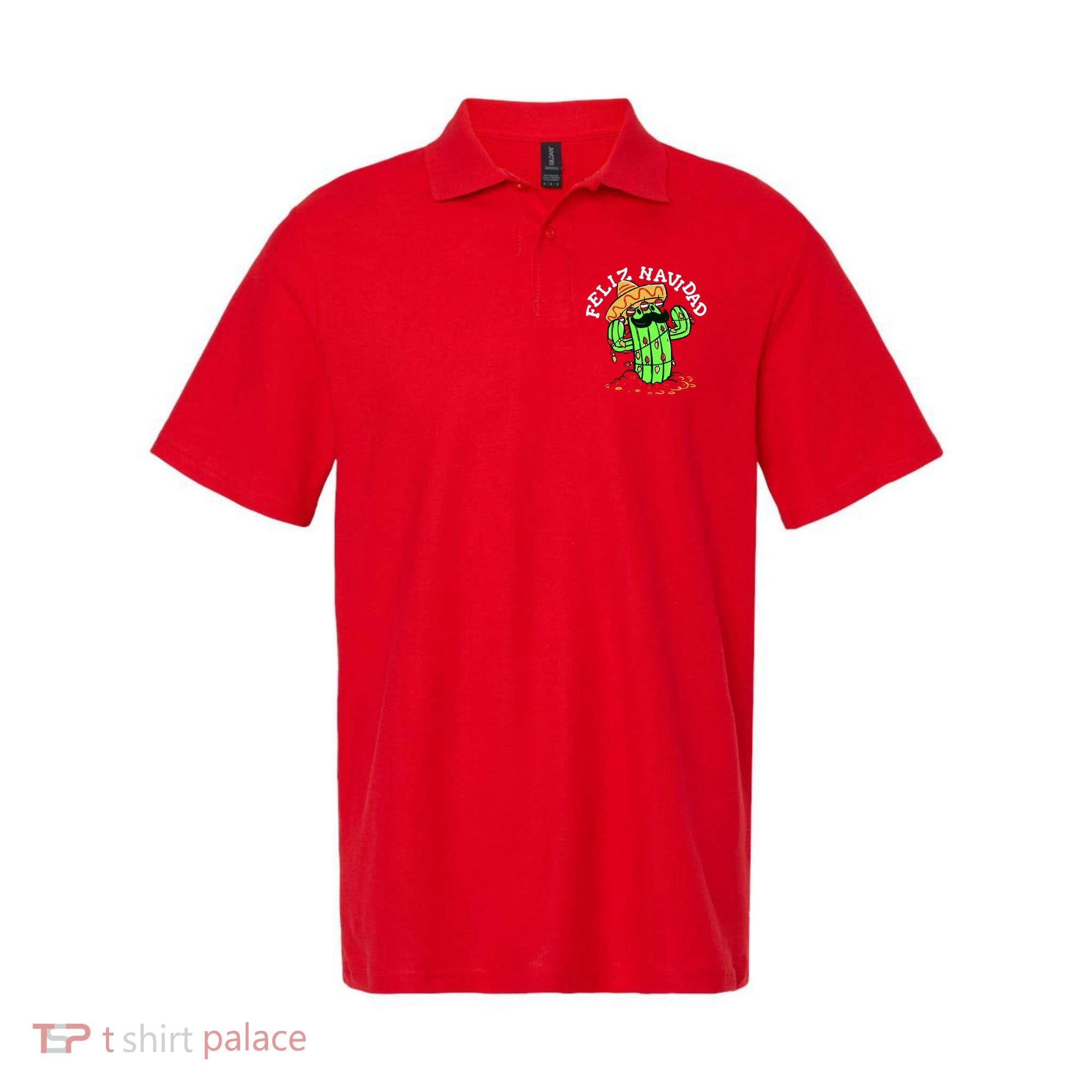 Feliz Navidad Merry Christmas Cactus Funny Humor Spanish Polo