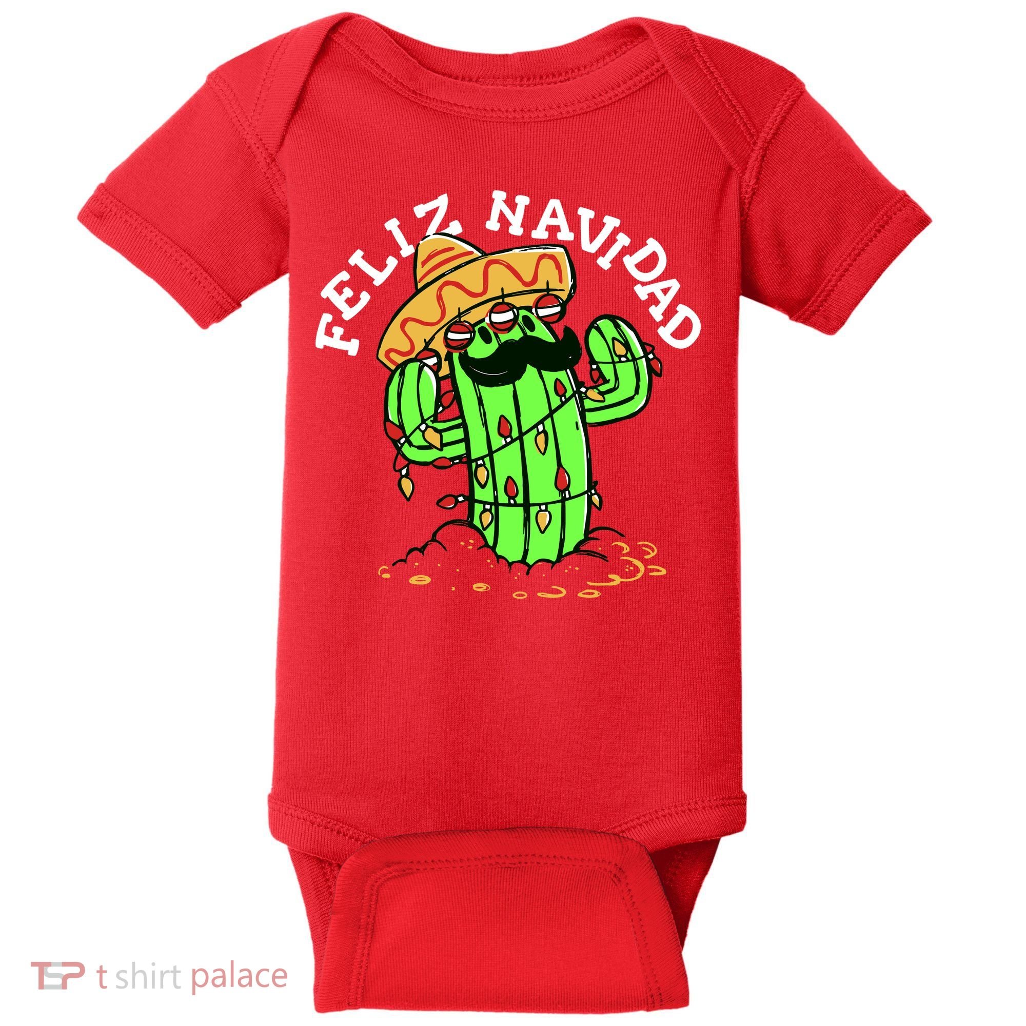 Feliz Navidad Merry Christmas Cactus Funny Humor Spanish Baby Bodysuit