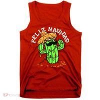 Feliz Navidad Merry Christmas Cactus Funny Humor Spanish Tank Top thumb 0