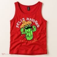 Feliz Navidad Merry Christmas Cactus Funny Humor Spanish Tank Top thumb 2