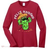 Feliz Navidad Merry Christmas Cactus Funny Humor Spanish Women's Long Sleeve Shirt thumb 0