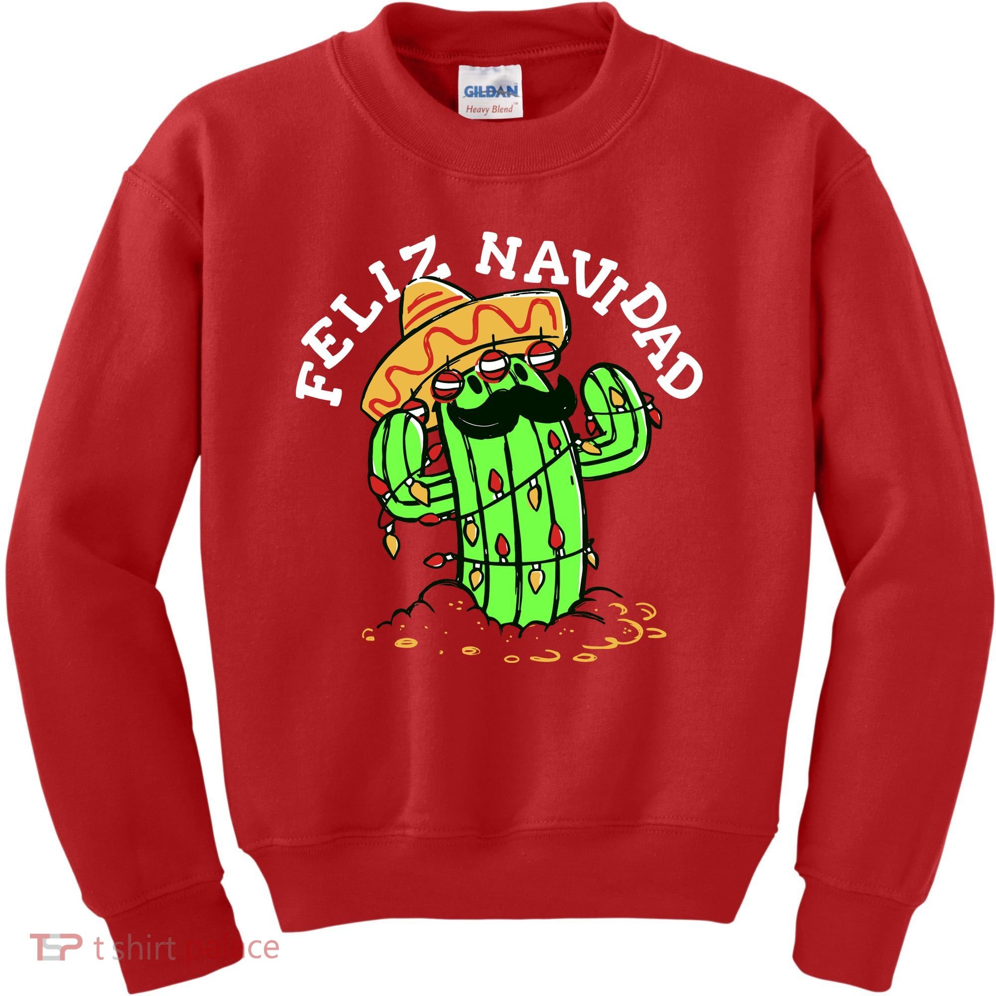 Feliz Navidad Merry Christmas Cactus Funny Humor Spanish Kids Sweatshirt