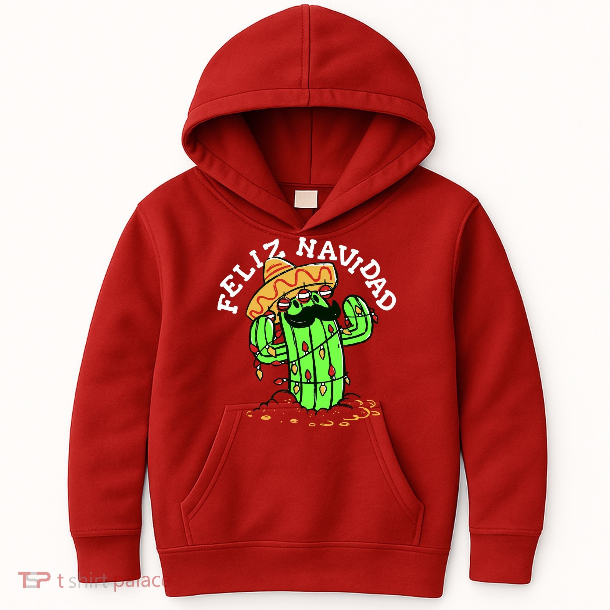Feliz Navidad Merry Christmas Cactus Funny Humor Spanish Kids Hoodie