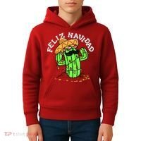 Feliz Navidad Merry Christmas Cactus Funny Humor Spanish Kids Hoodie thumb 4