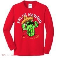 Feliz Navidad Merry Christmas Cactus Funny Humor Spanish Kids Long Sleeve Shirt thumb 0