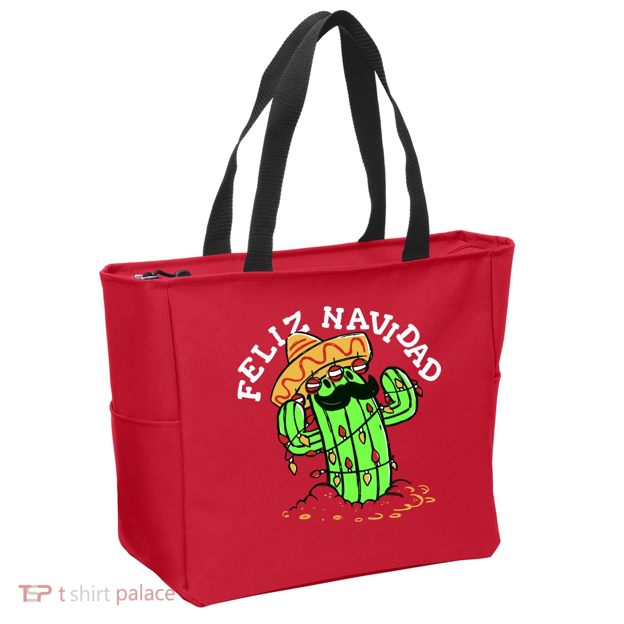 Feliz Navidad Merry Christmas Cactus Funny Humor Spanish Tote Bag