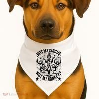 Funny Not My Circus Not My Monkeys USA-Made Doggie Bandana thumb 1