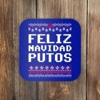 Feliz Navidad Mexican Ugly Christmas Sweater Funny Gift Coaster thumb 0