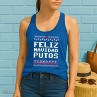 Feliz Navidad Mexican Ugly Christmas Sweater Funny Gift Women's Tank Top thumb 2