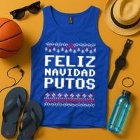 Feliz Navidad Mexican Ugly Christmas Sweater Funny Gift Tank Top thumb 4