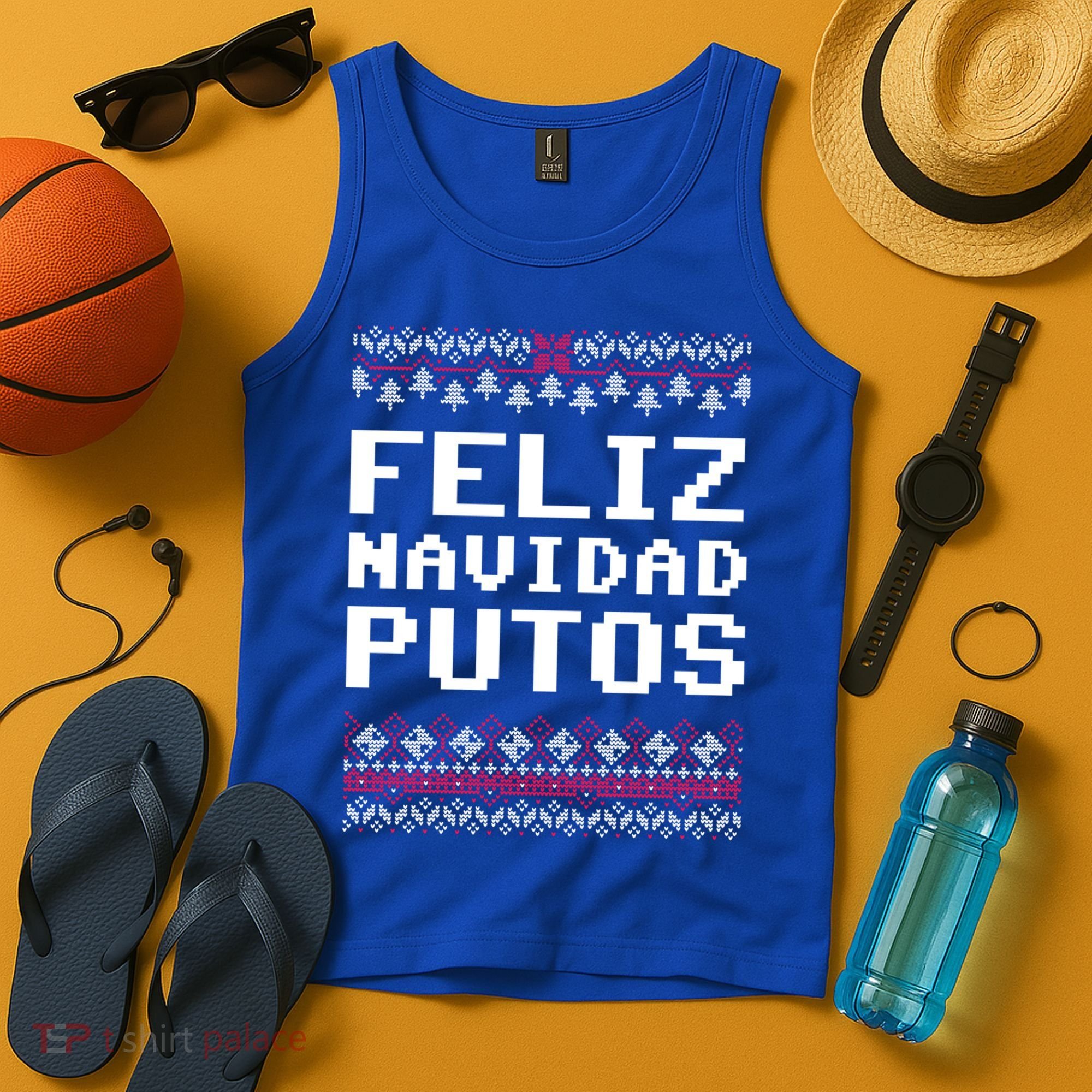 Feliz Navidad Mexican Ugly Christmas Sweater Funny Gift Tank Top