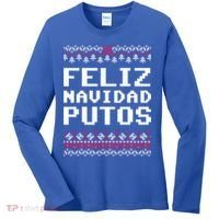 Feliz Navidad Mexican Ugly Christmas Sweater Funny Gift Women's Long Sleeve Shirt thumb 0