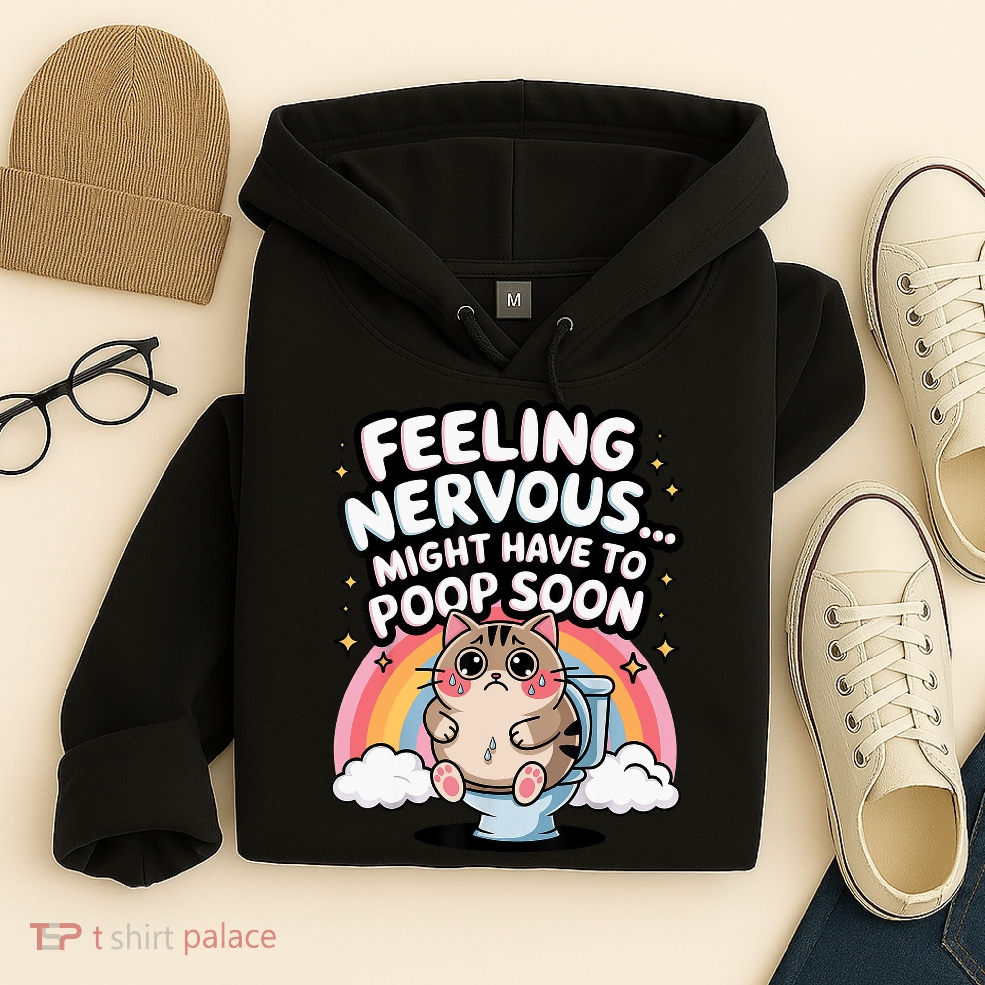 Feeling Nervous Might Have To Poop Soon Funny Saying  Hoodie