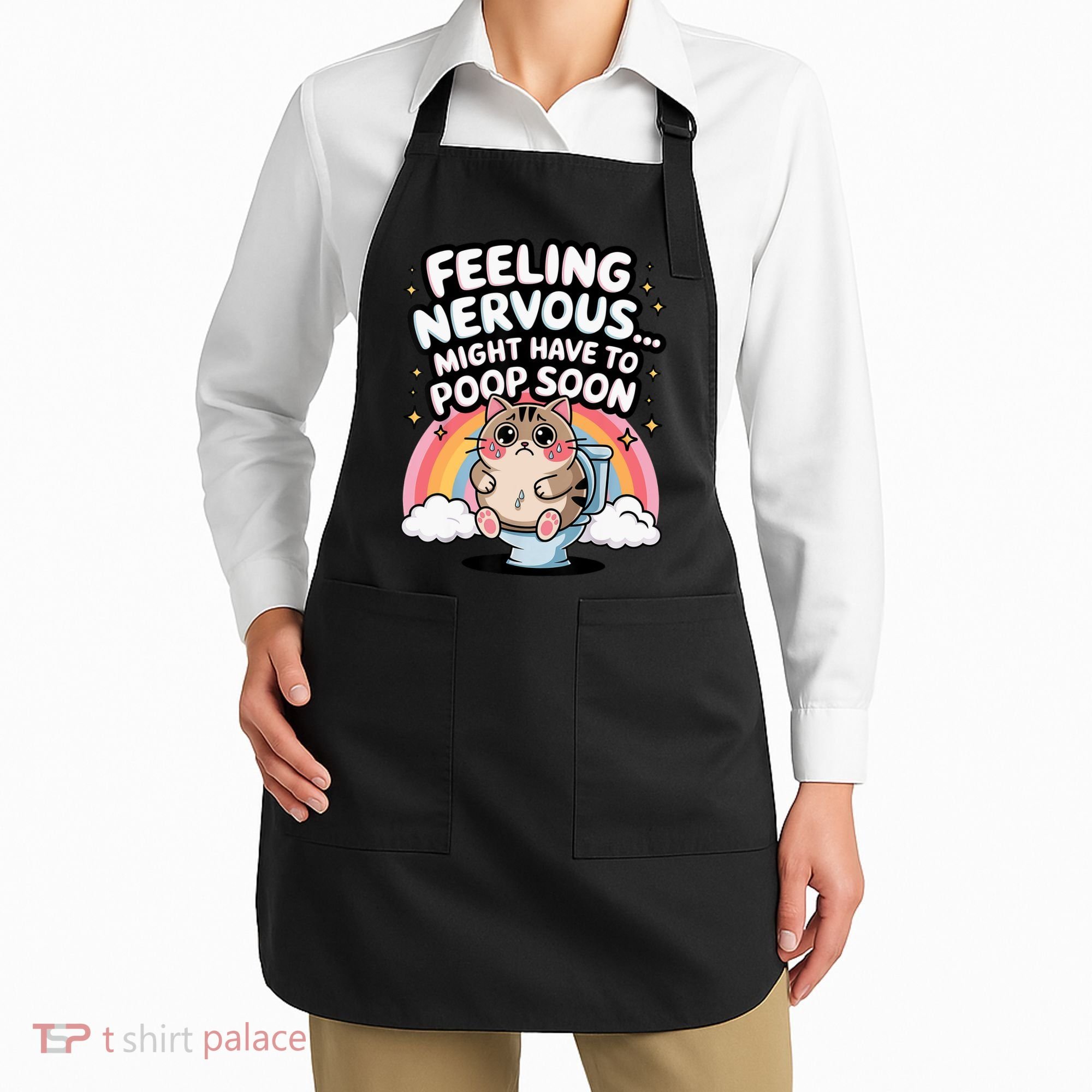 Feeling Nervous Might Have To Poop Soon Funny Saying  Apron