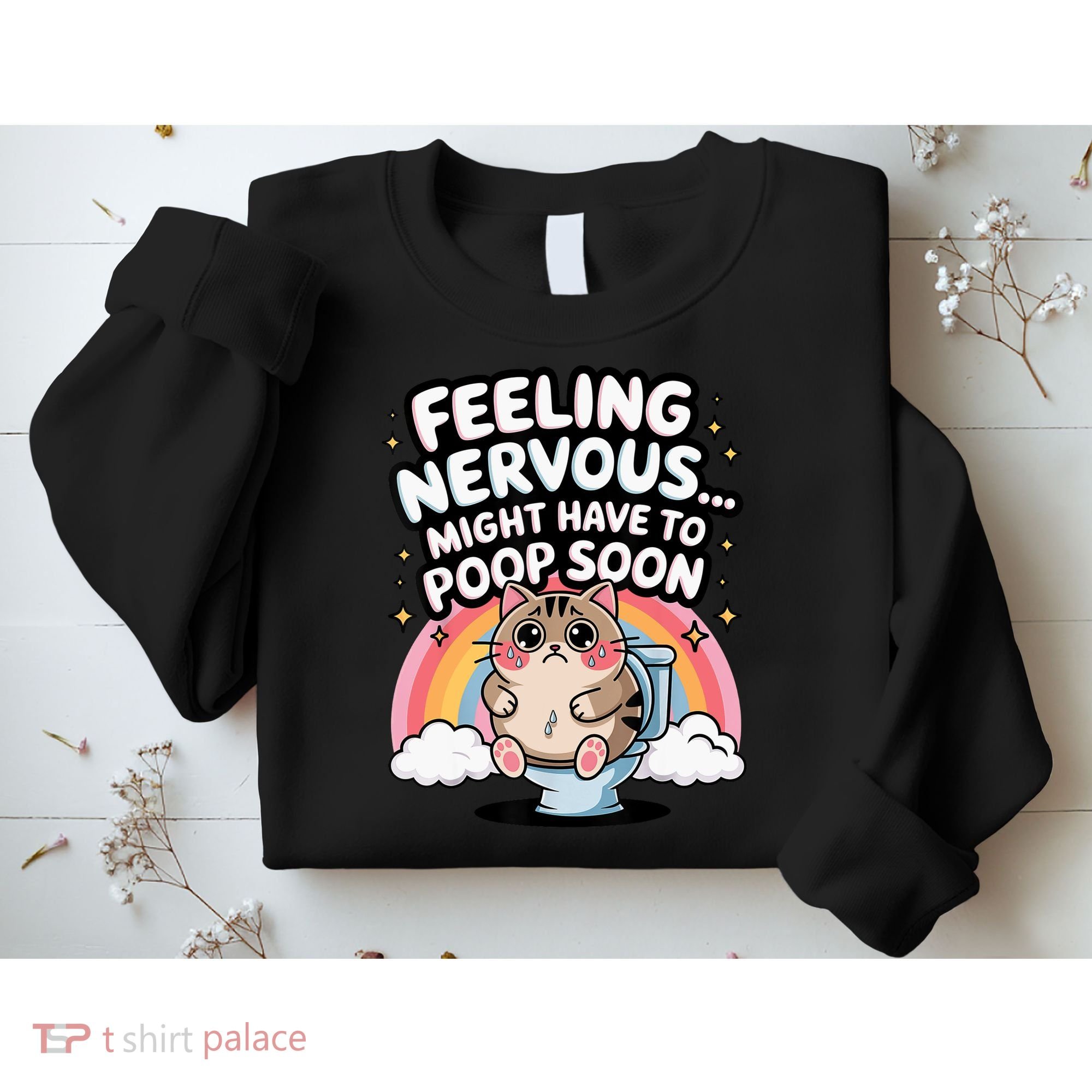 Feeling Nervous Might Have To Poop Soon Funny Saying  Sweatshirt