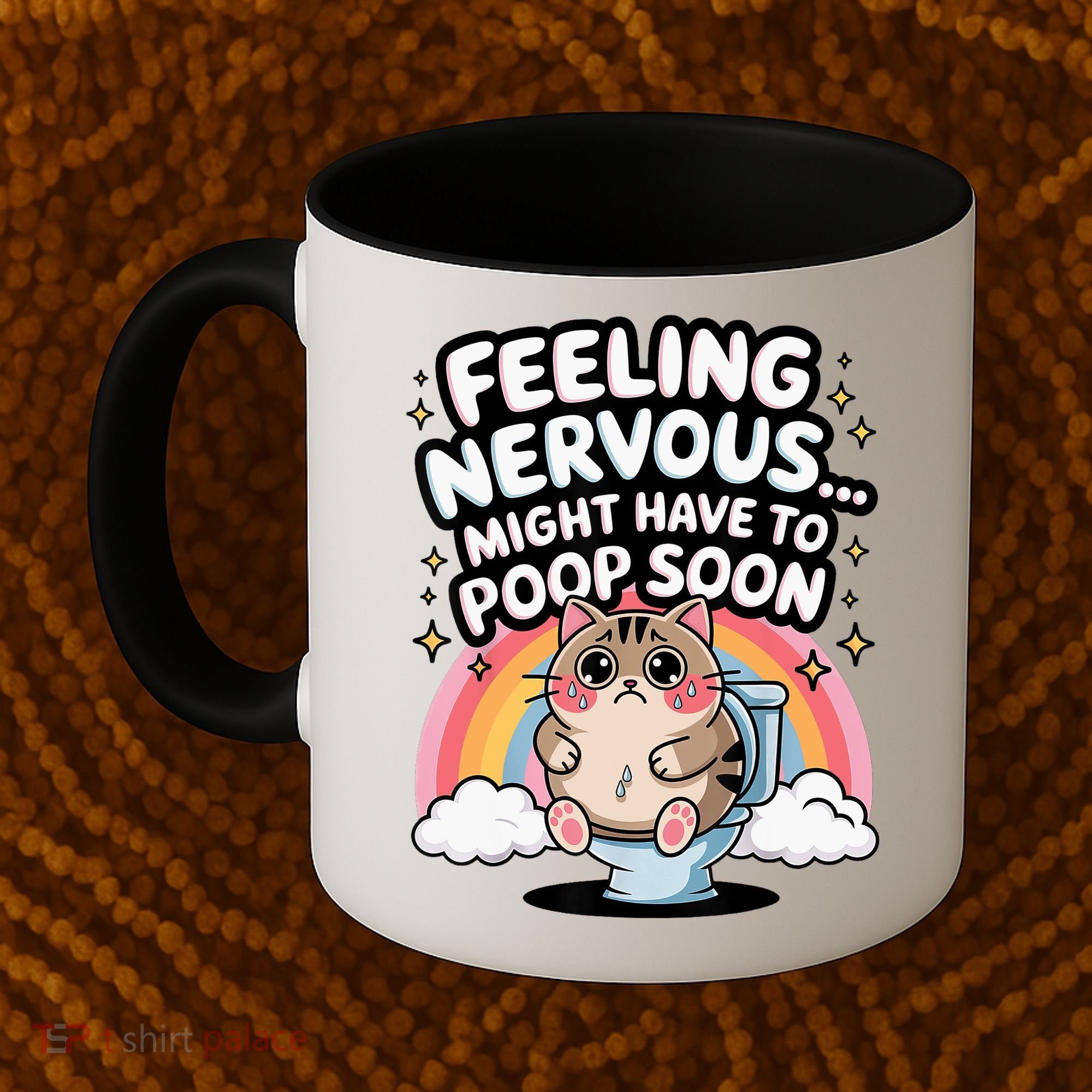 Feeling Nervous Might Have To Poop Soon Funny Saying  Coffee Mug