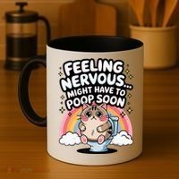 Feeling Nervous Might Have To Poop Soon Funny Saying  Coffee Mug thumb 4