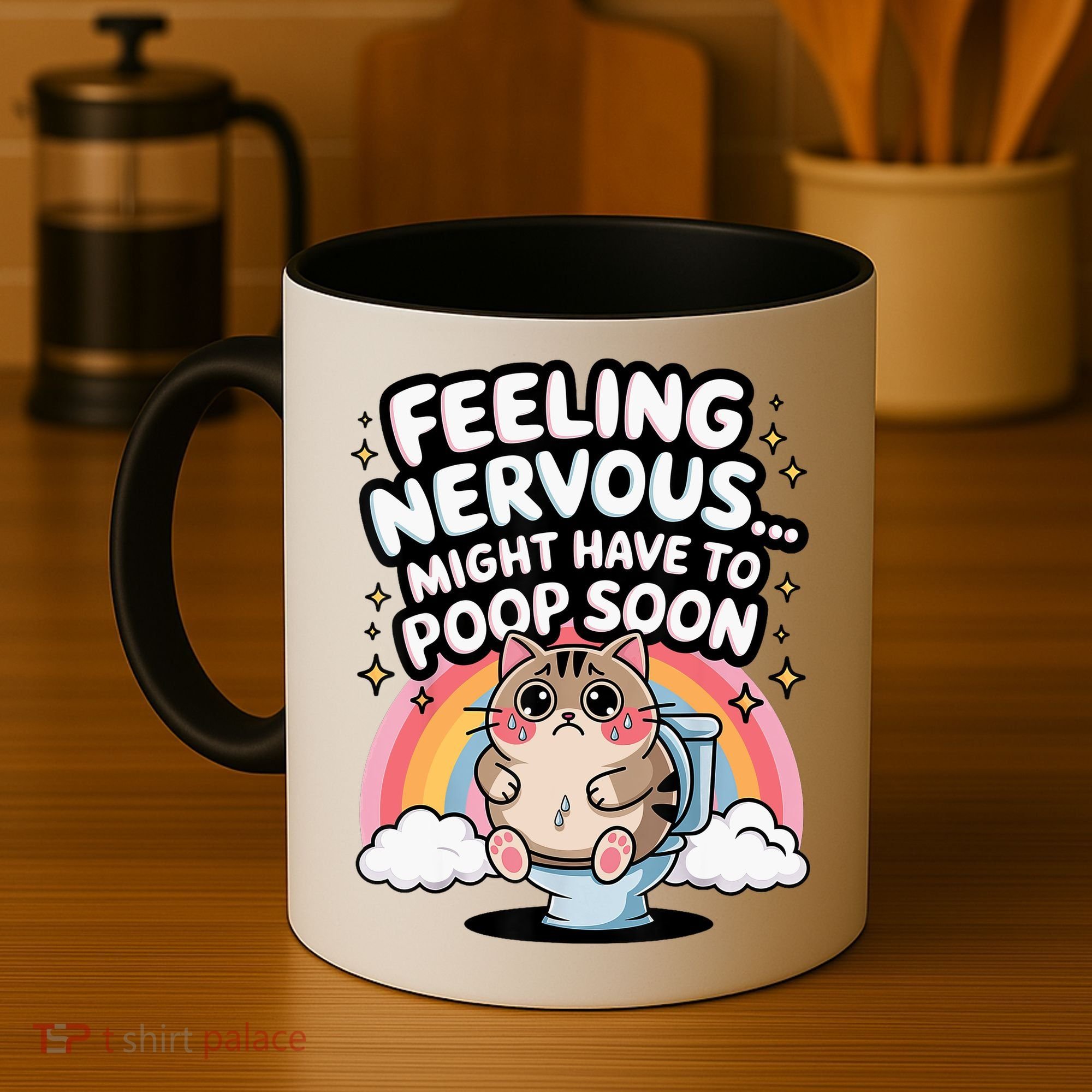 Feeling Nervous Might Have To Poop Soon Funny Saying  Coffee Mug