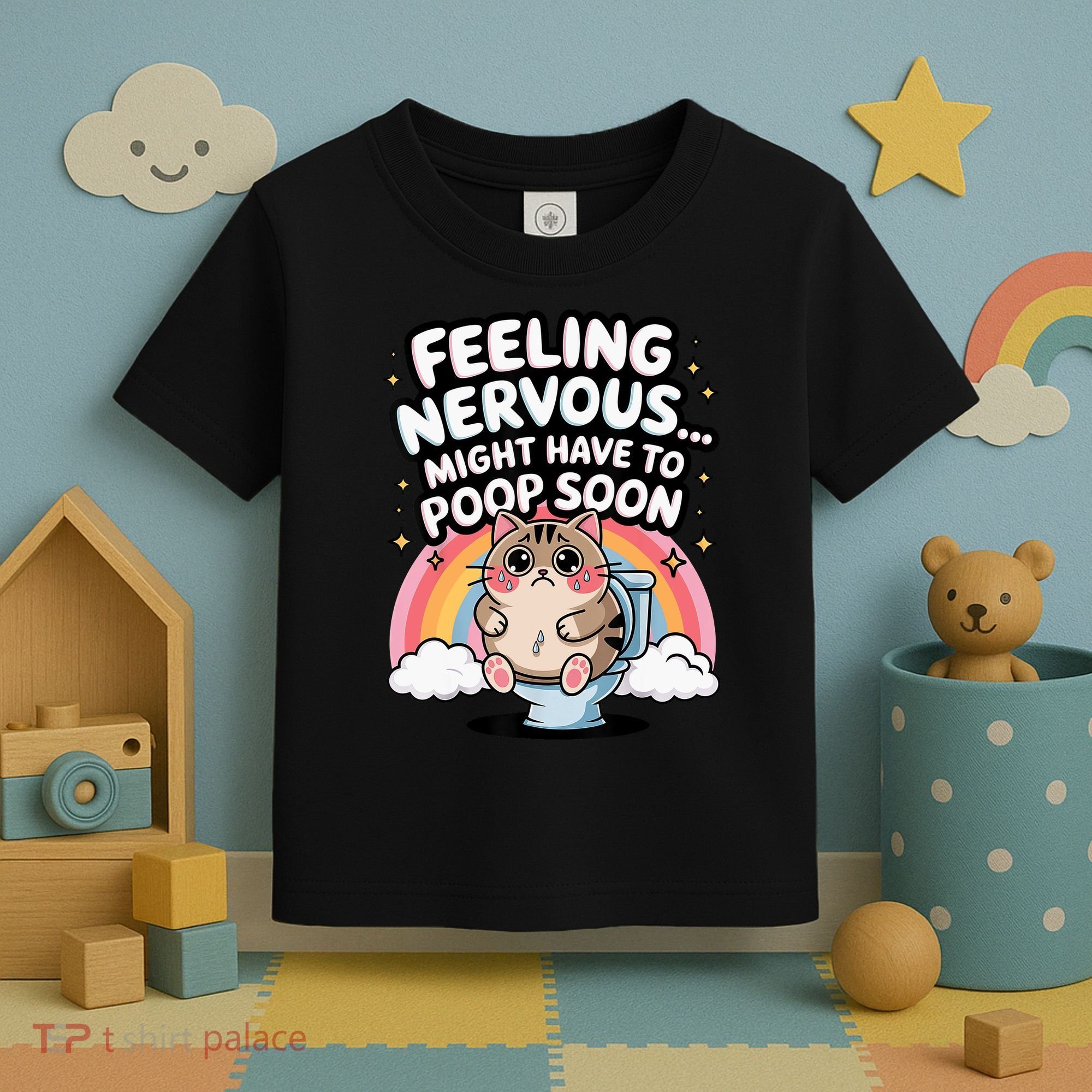 Feeling Nervous Might Have To Poop Soon Funny Saying  Toddler T-Shirt
