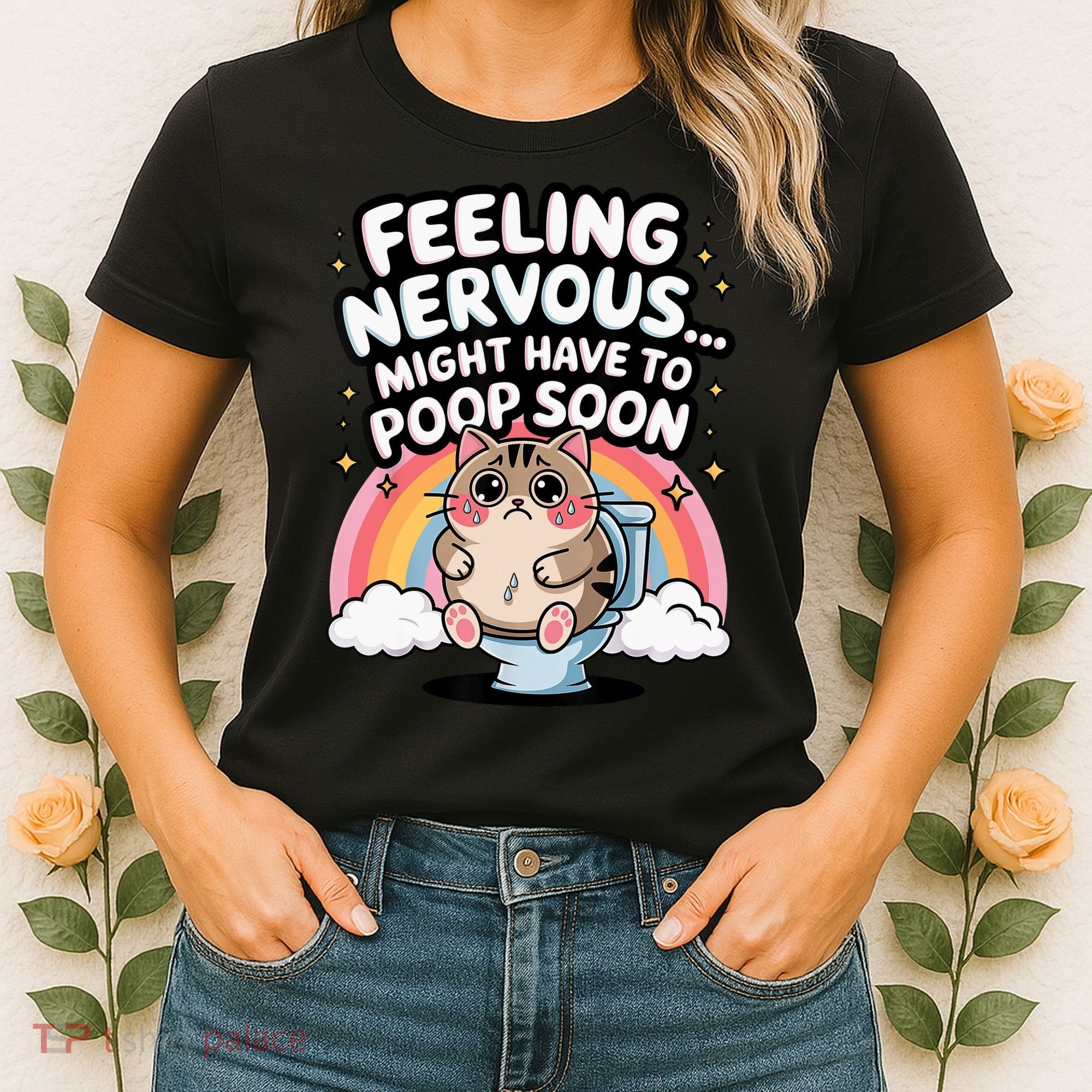 Feeling Nervous Might Have To Poop Soon Funny Saying  Women's T-Shirt
