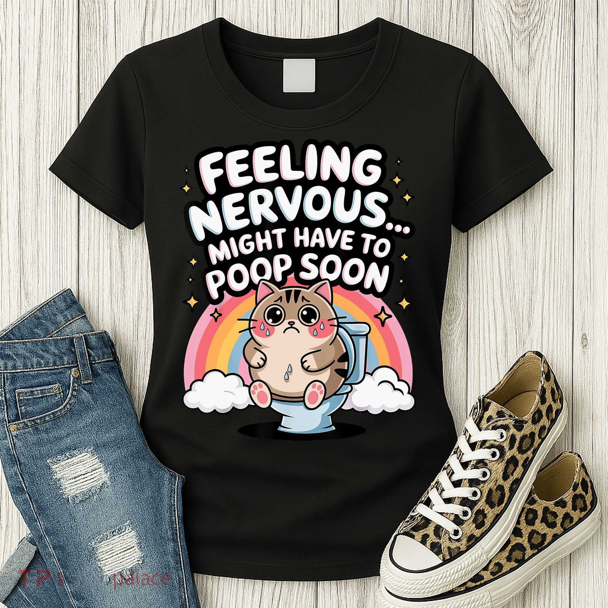 Feeling Nervous Might Have To Poop Soon Funny Saying  Women's T-Shirt