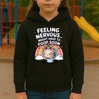Feeling Nervous Might Have To Poop Soon Funny Saying  Kids Hoodie thumb 3