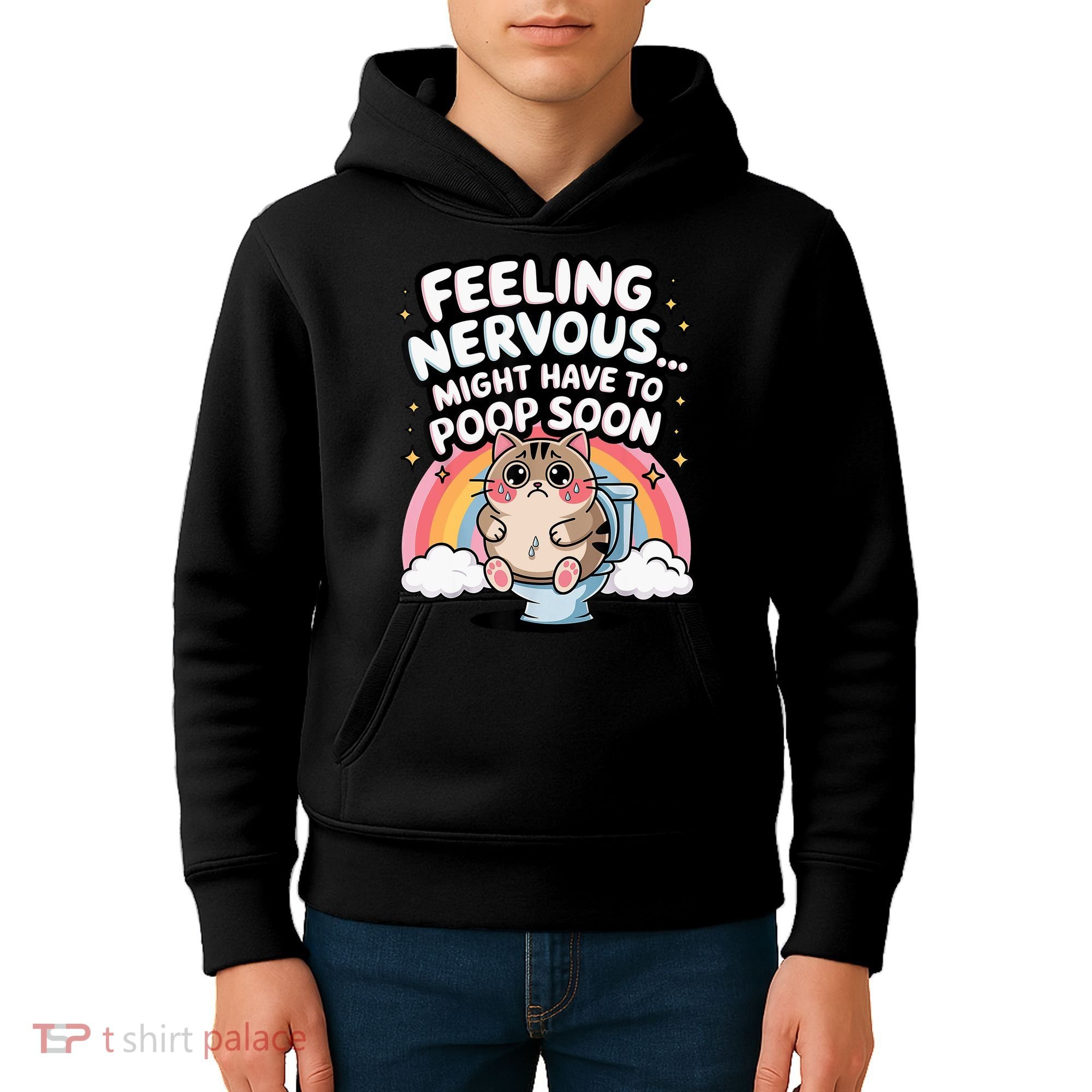 Feeling Nervous Might Have To Poop Soon Funny Saying  Kids Hoodie