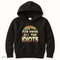 Funny Nature Meme Far From All The Idiots Funny Hiking Memes Kids Hoodie thumb 0