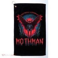 Friendly Neighborhood Mothman Cryptid Golf Towel thumb 0
