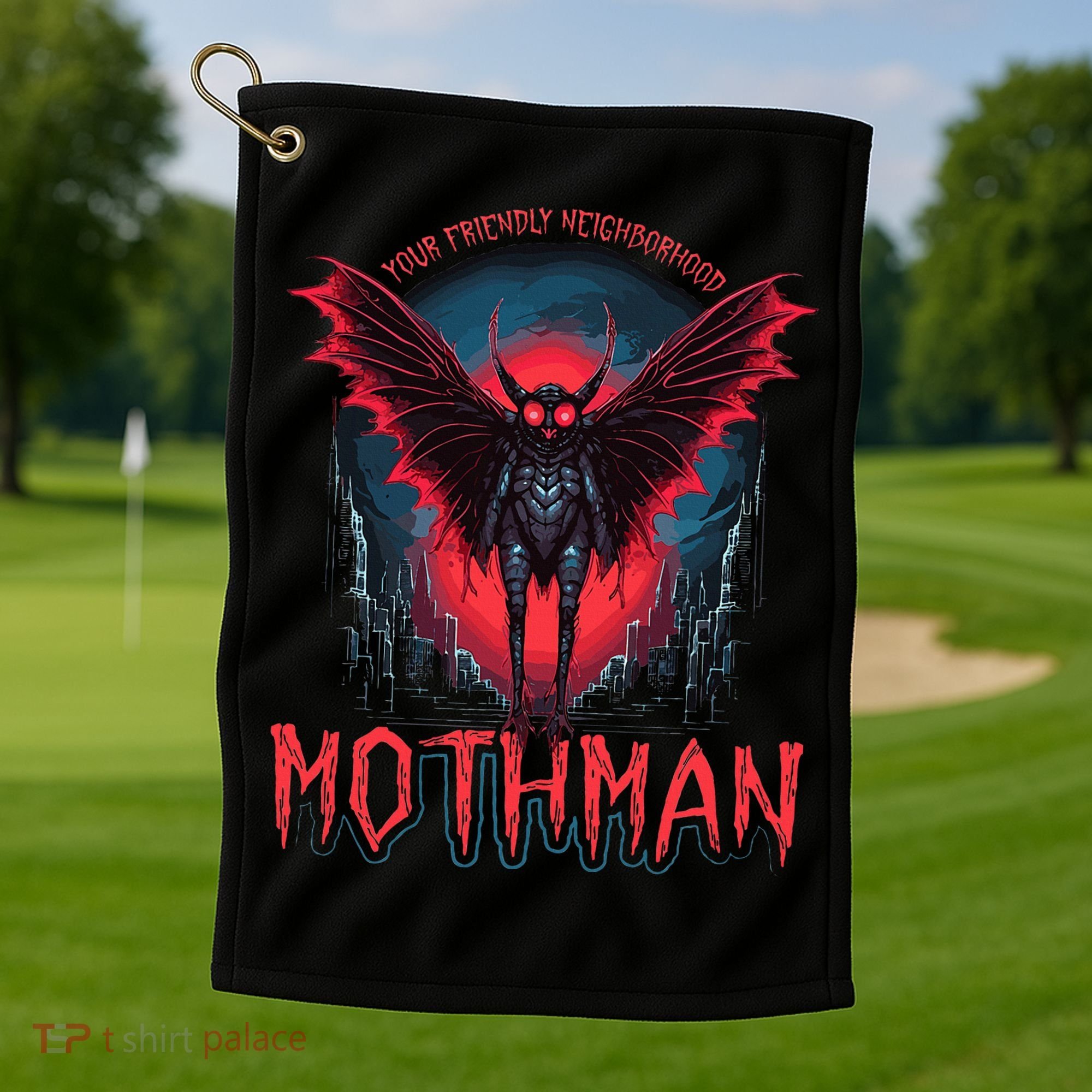 Friendly Neighborhood Mothman Cryptid Golf Towel